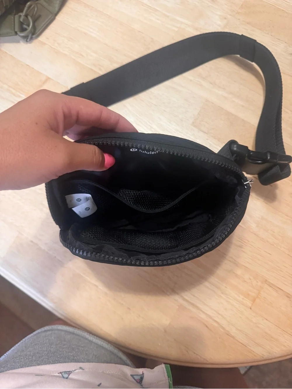 lululemon athletica Black Belt Bag with Reflective Logo
